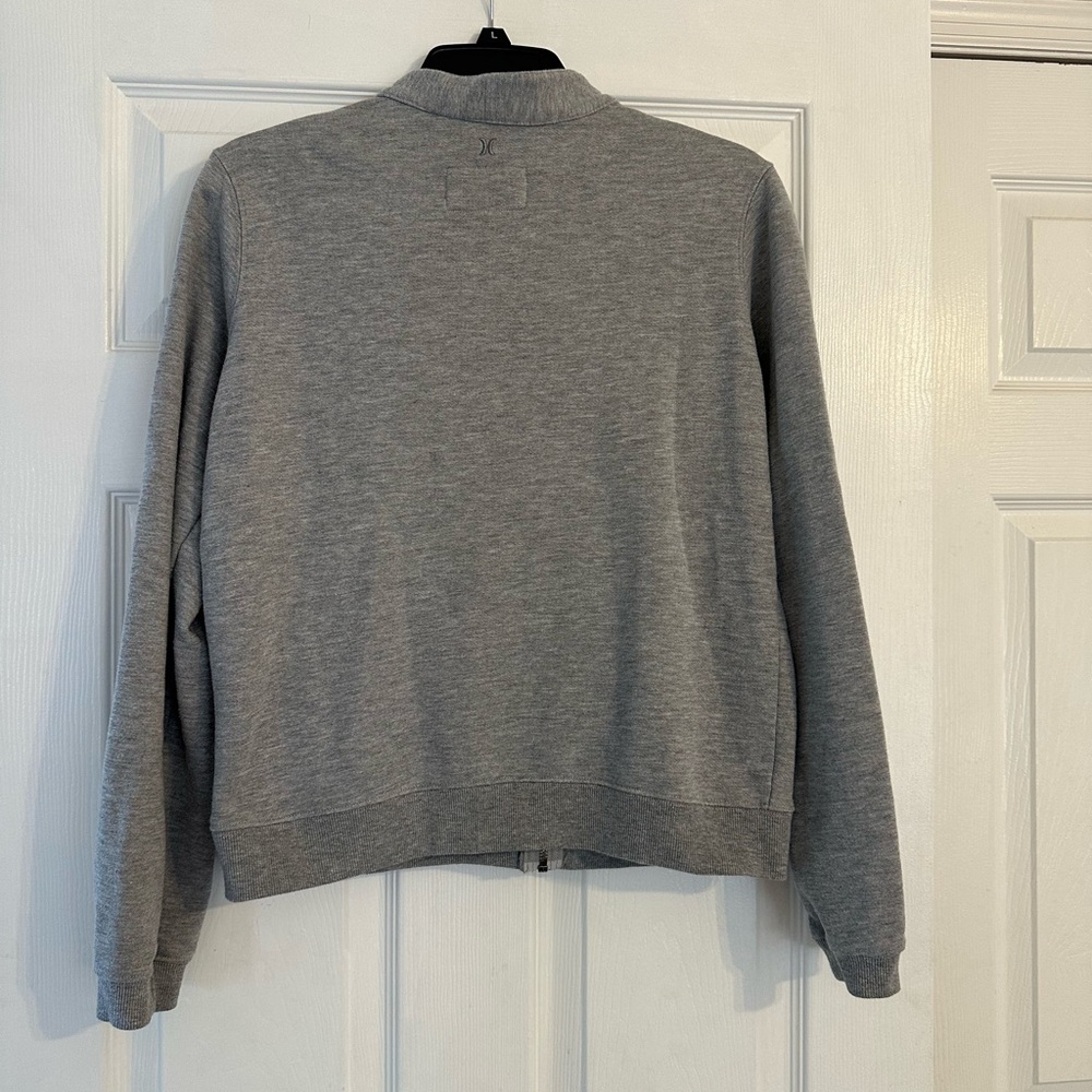 Hurley Gray Zip-Up Jacket with Button Accents - image 2